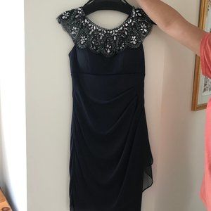 XSCAPE Size 4 Deep Navy Blue Cocktail Dress